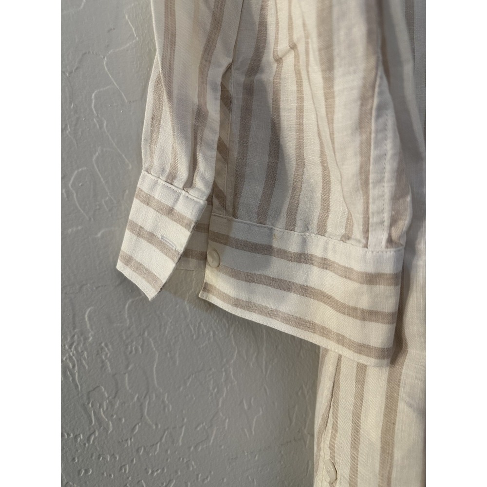 Chicos 100% Linen Womans Striped Tunic Top Size 16/18 Lagenlook Minimal Travel - Picture 12 of 16